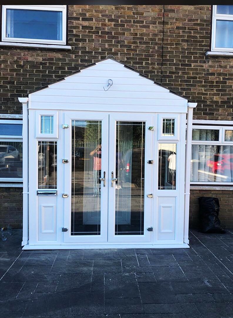 Recently installed composite UPVC French doors by Deluxe Glazing