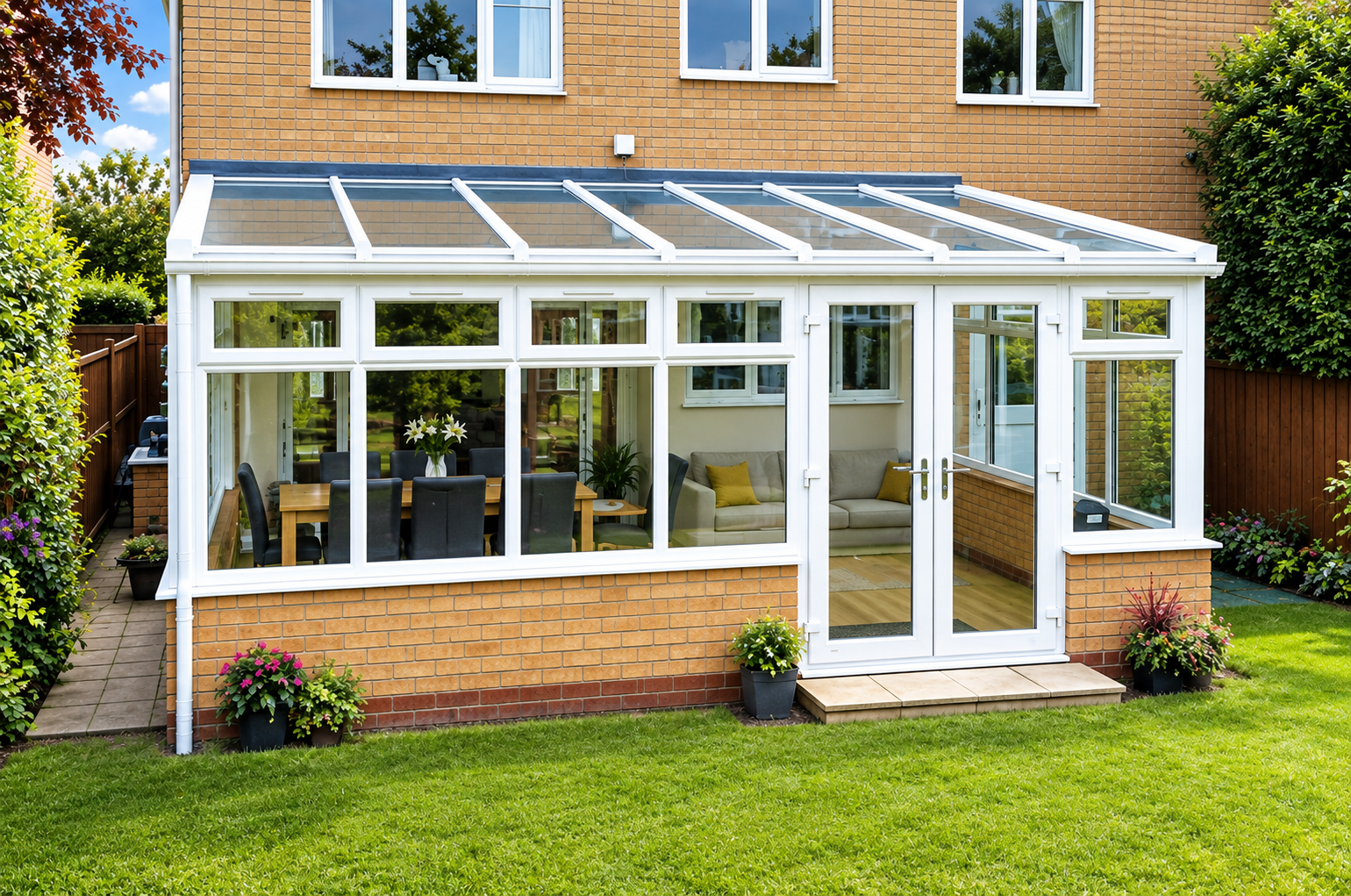Recently completed conservatory extension
